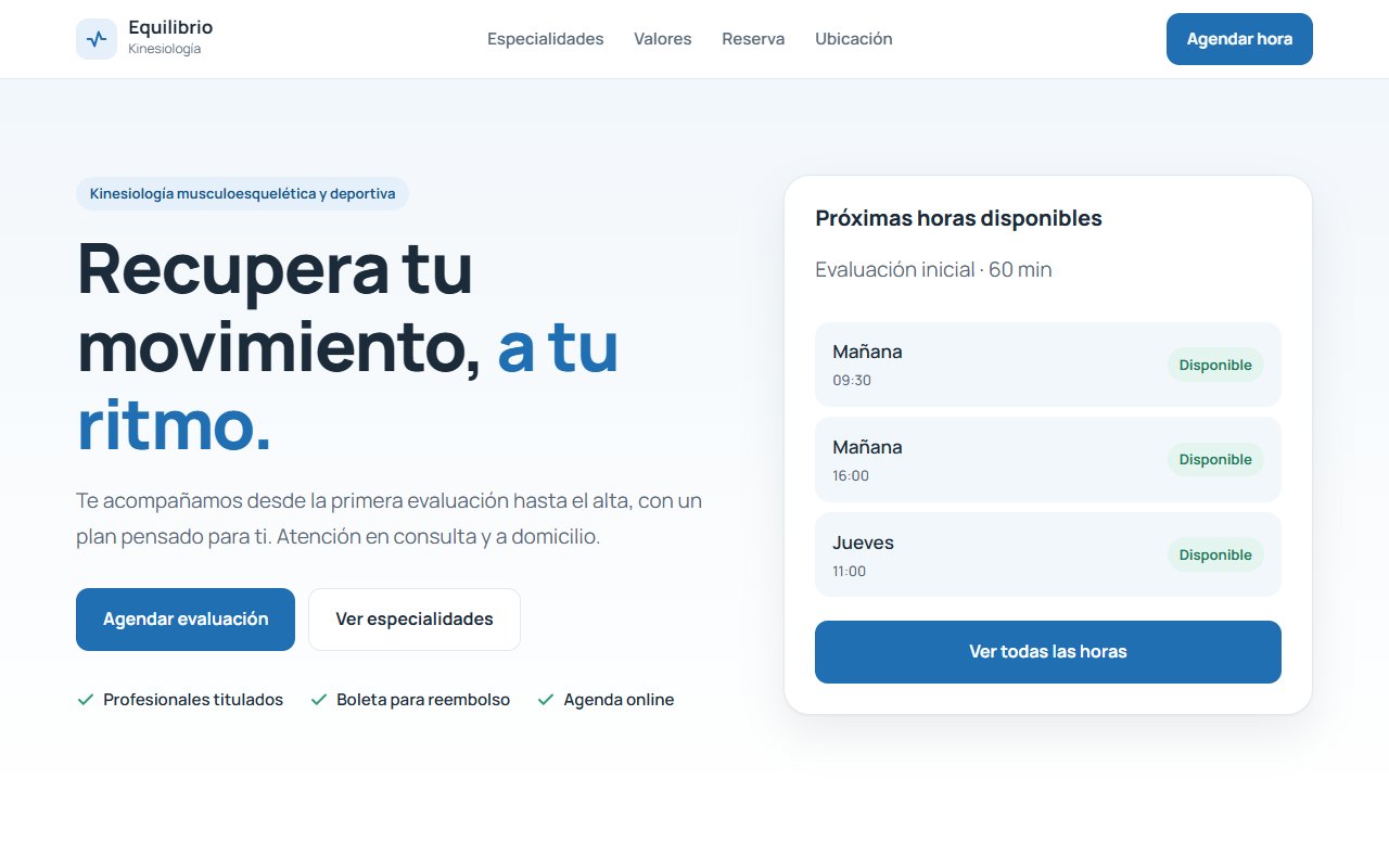 Vista del modelo Salud: fondo blanco con detalles azules